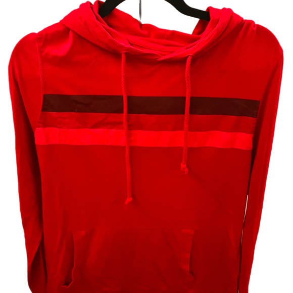 Red Hooded Long Sleeve Shirt - Picture 2 of 3